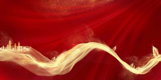 红色丝带人物大气2022年春节企业年会舞台颁奖背景